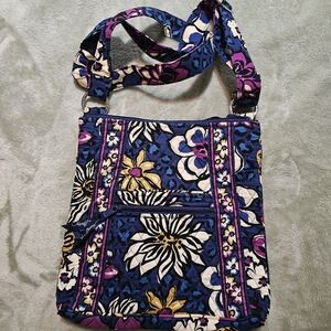 Vera Bradley Blue and Purple Floral Crossbody Bag